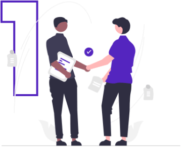 Dwaj mężczyźni dogadujący szczegóły projektu.